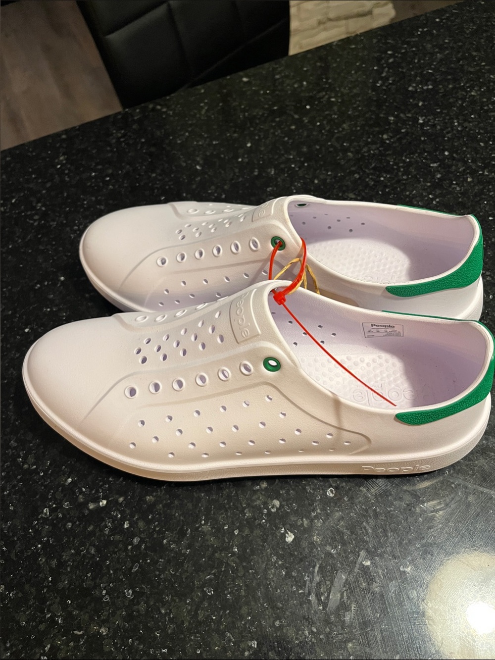 People Footwear Mens Lightweight White with Green Accent Water Shoe Size 11